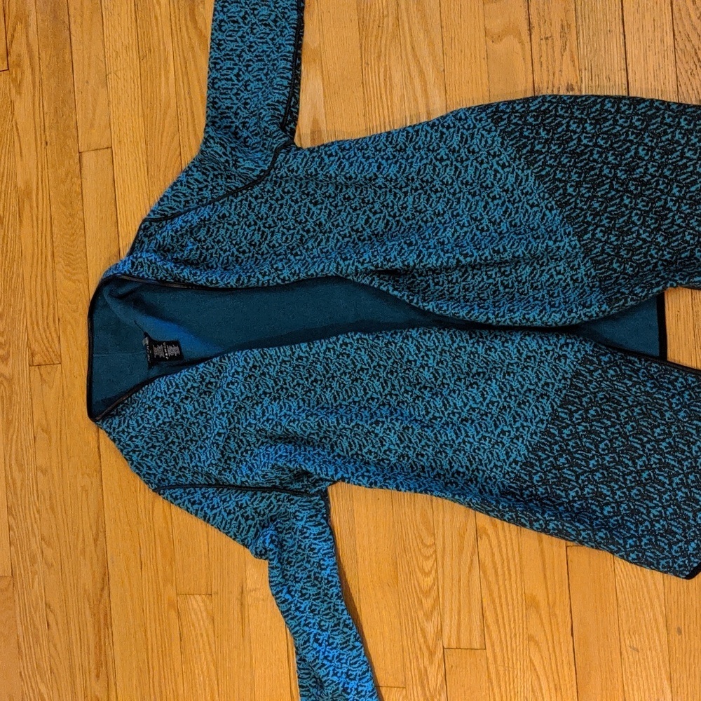 Nic & Zoe Turquoise and Black Long Cardigan